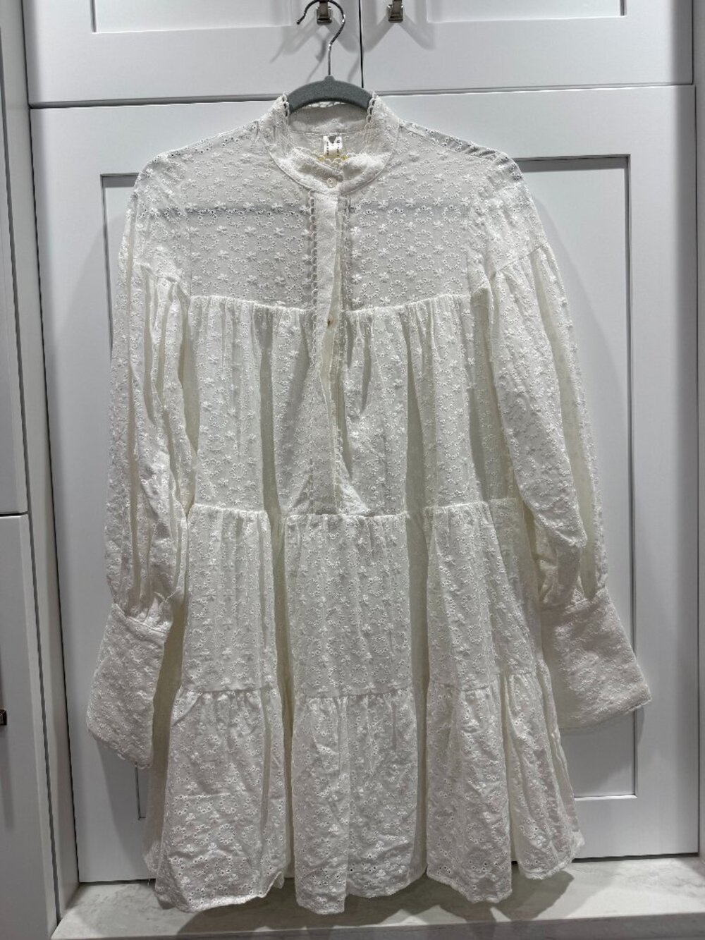 Women's Bohemian Button Down Shift Tunic Swing Dress - Size Small